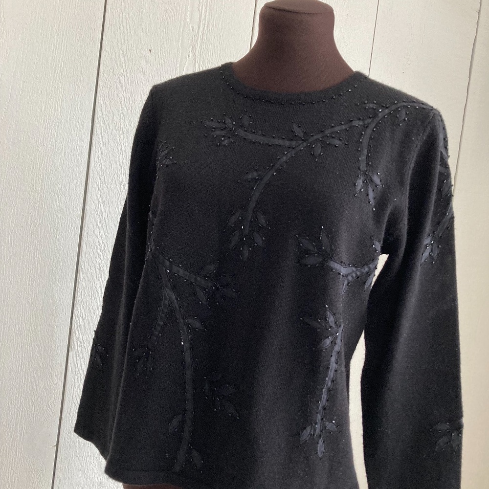 Alfred Dunner Petite Small Black Sweater